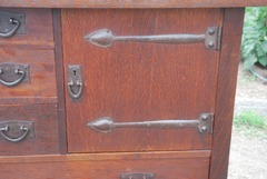Detail left hand door with original hand-hammered hardware.